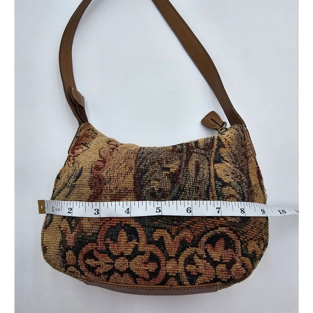 Vtg 90s/Y2K Fossile Tapestry Tan Multi Fabric Shoulder Bag - Picture 6 of 11